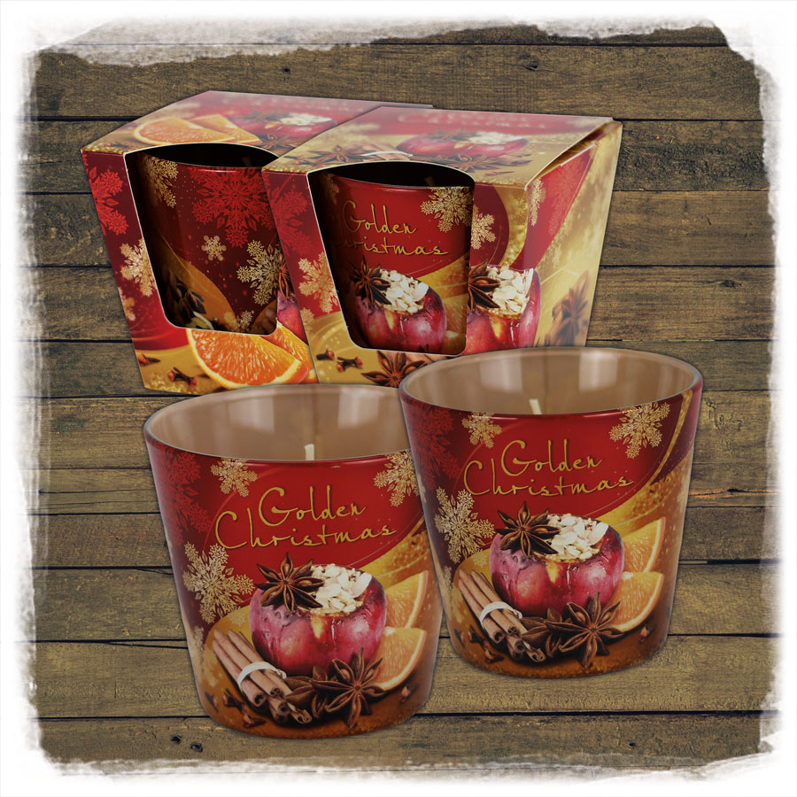 Duftkerze Glas Golden Christmas EWA