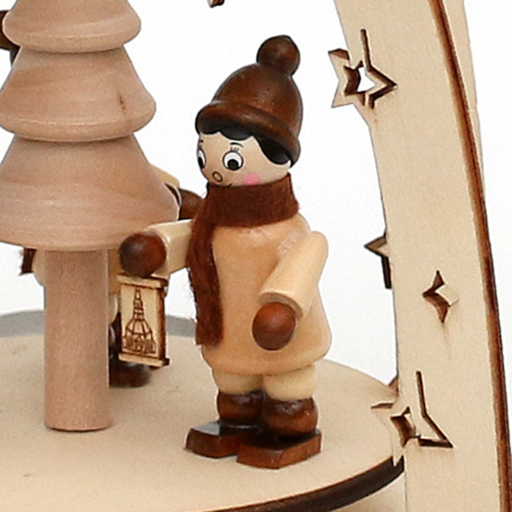 Holz Pyramide 3 Winterkinder 21cm Sigro