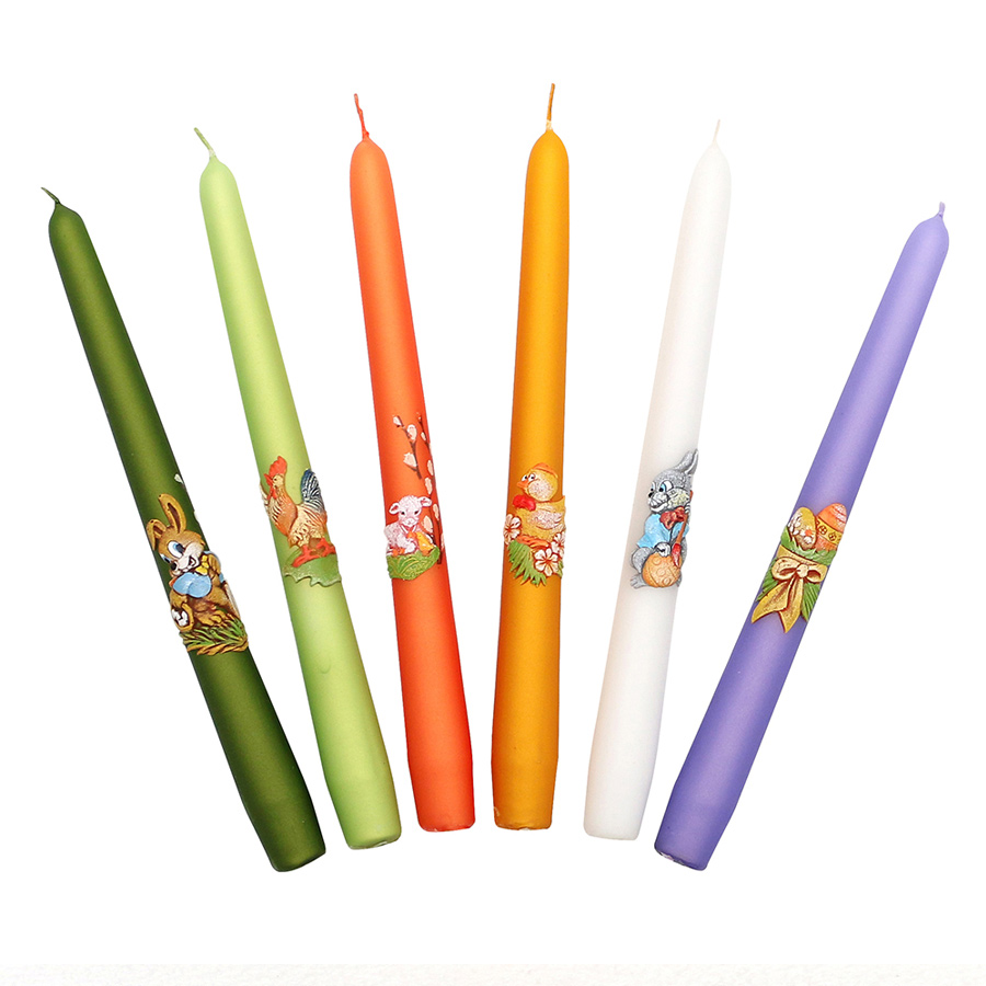 Kerze Ostern Spitzkerze 6 Motive