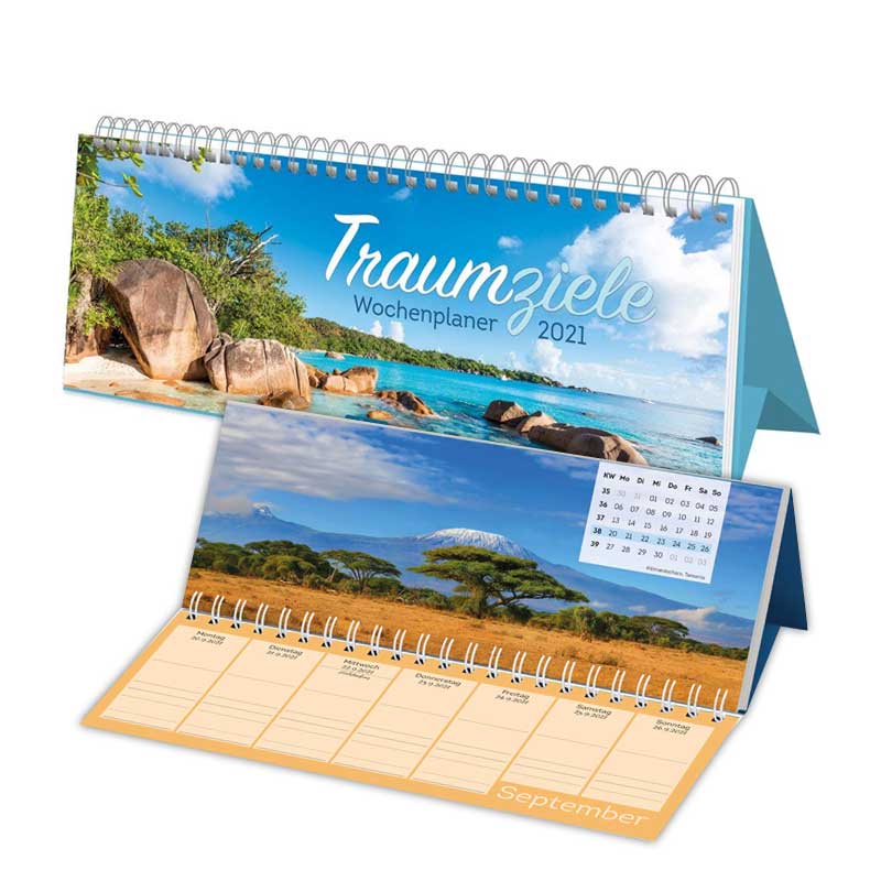 Kalender Tisch Traumziele