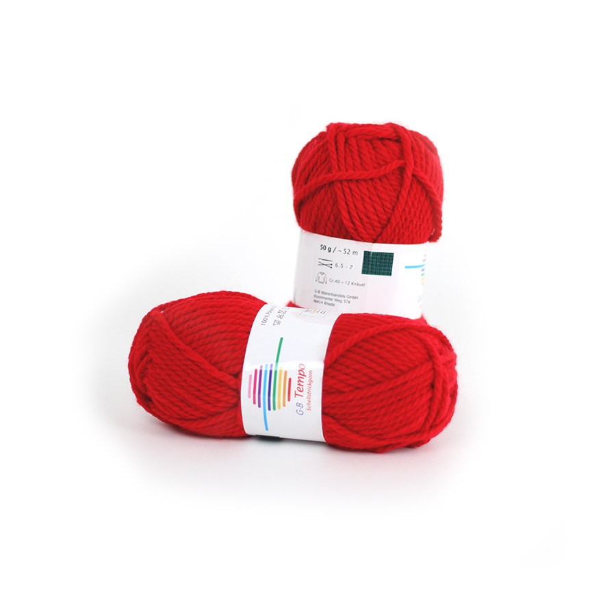 Strickwolle Tempo rot F18