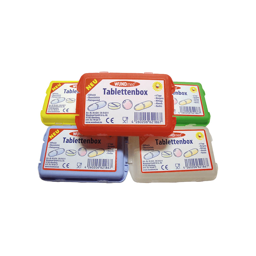 Tablettenbox 5 Farben sort.