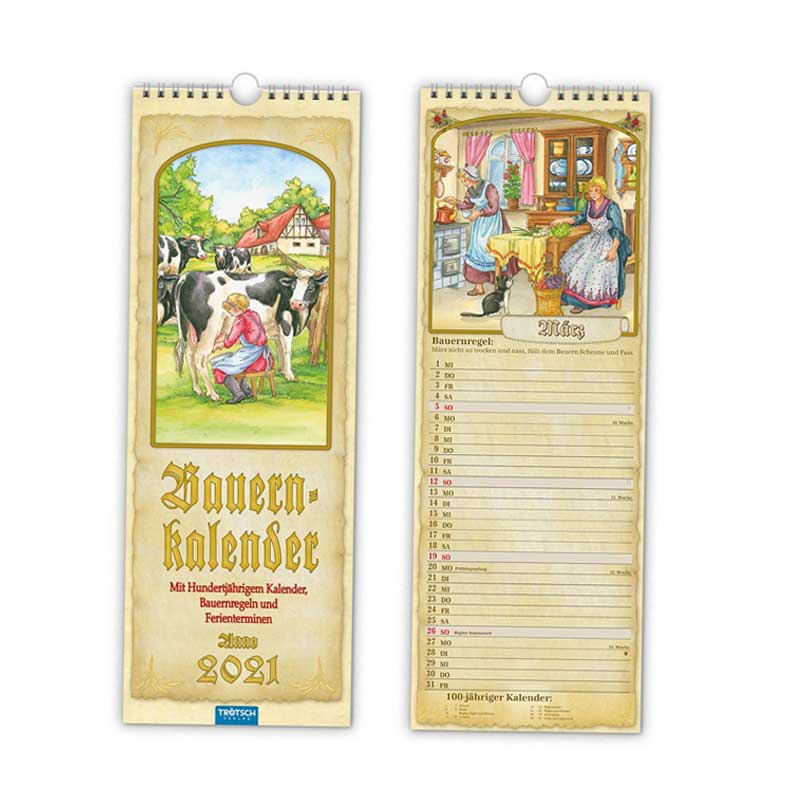 Kalender Wand  Bauernkalender Streifen