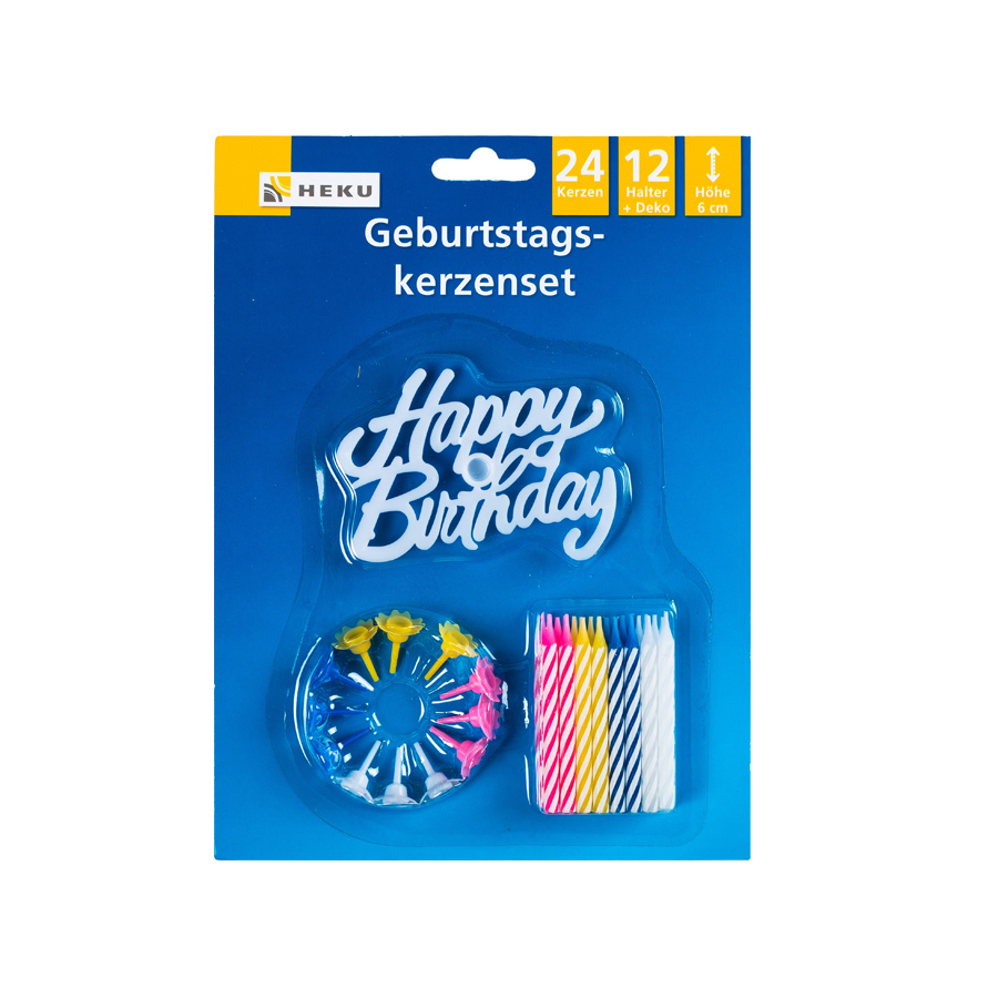 Kerze Geburtstag 24er m.Deko HEKU