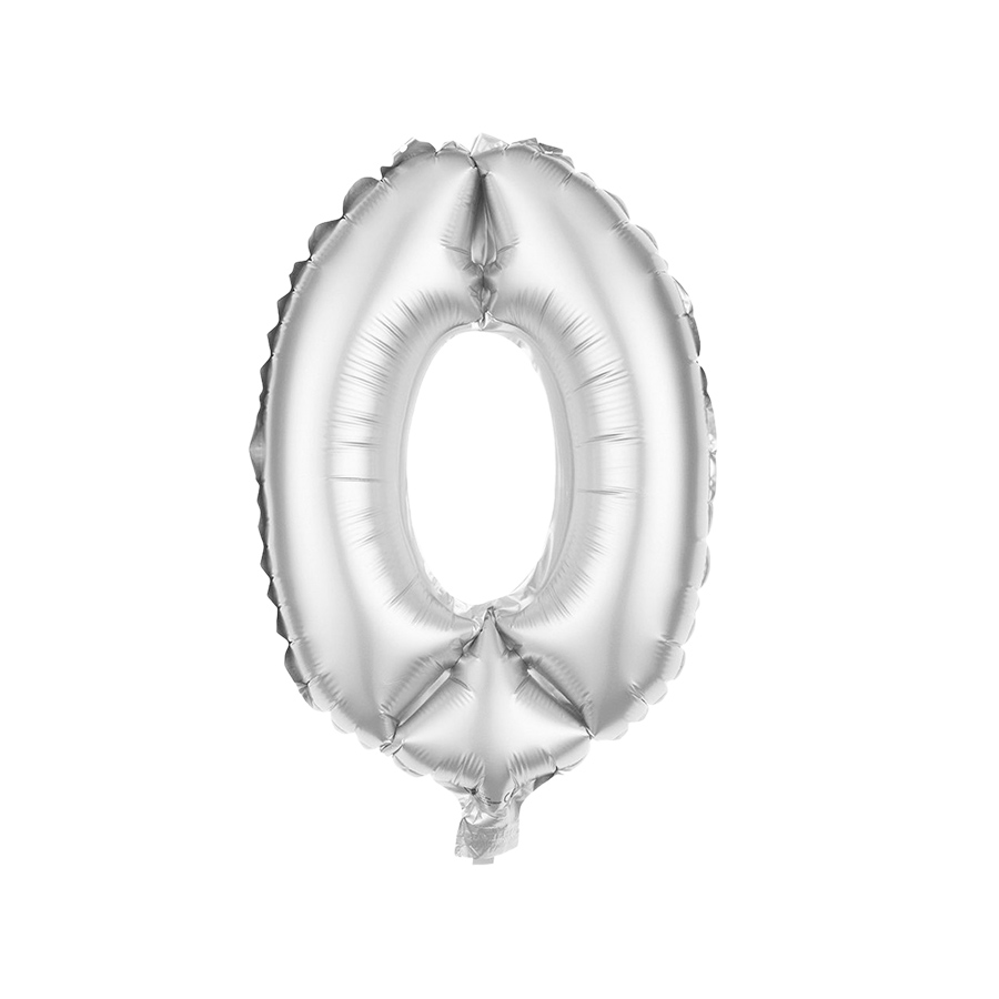 Folienballon Zahl 0 Silber  HEKU