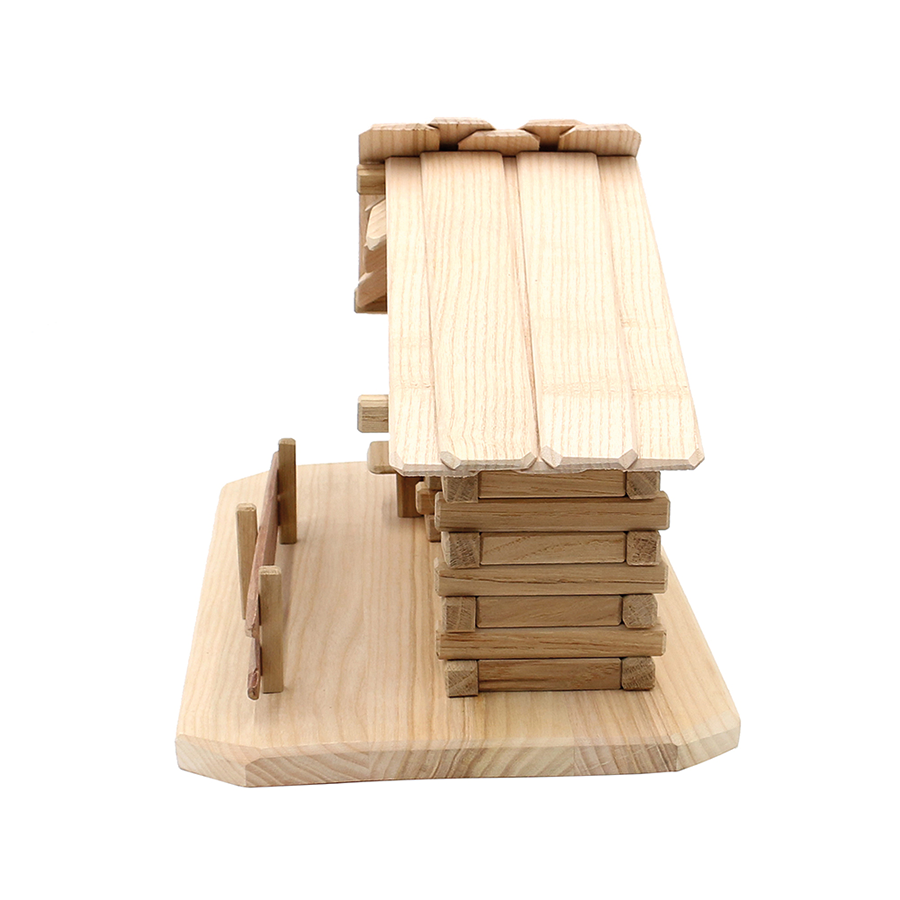 Holz ZB Krippe Stall geschnitzt leer klein natur 24,5cm