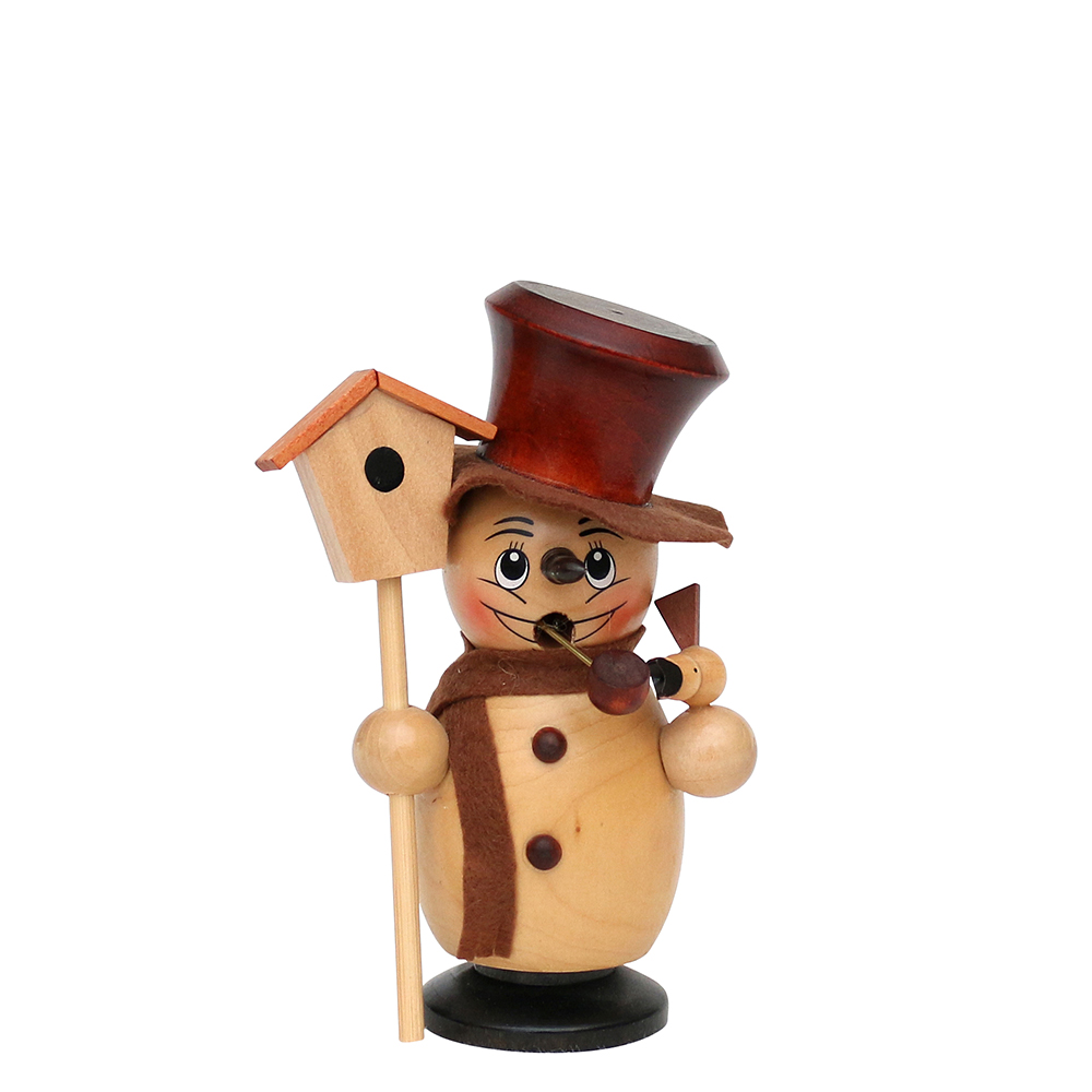 Holz Räucher-Schneemann natur/braun 15cm Sigro