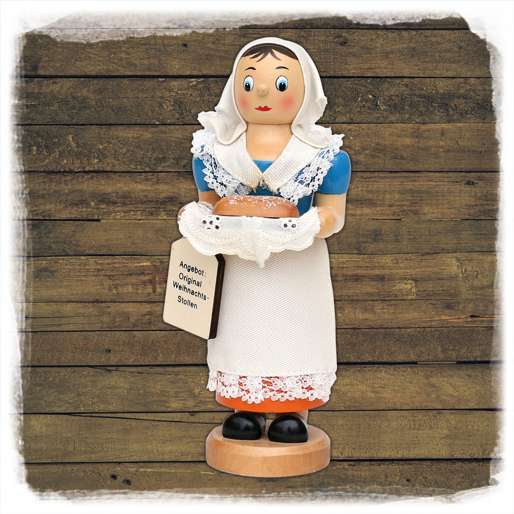 Holz Räucher- Stollenfrau 19cm