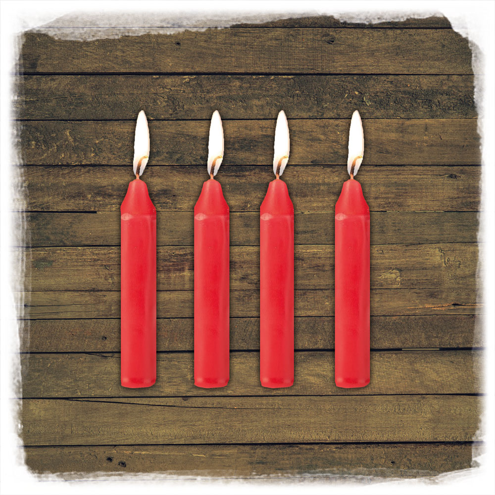 Adventkerzen 24er/4tlg. rot  24x130
