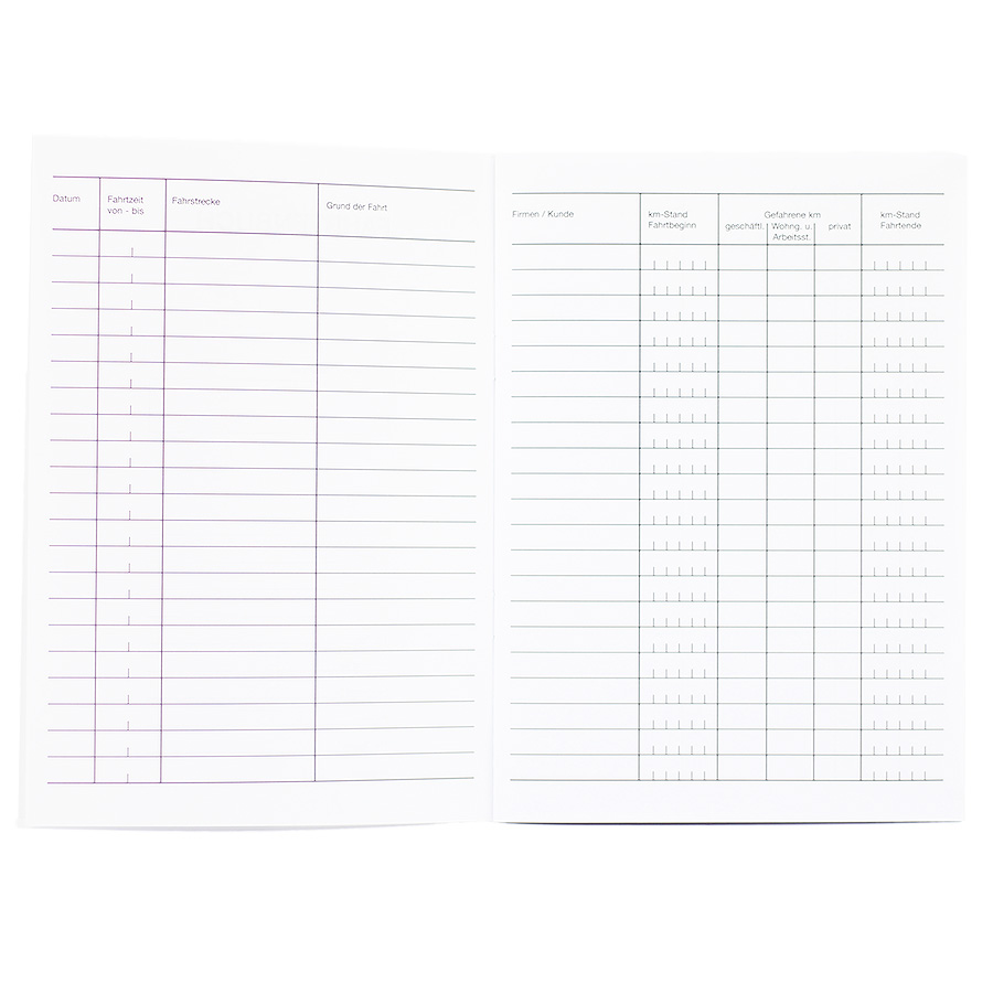 Fahrtenbuch 20 Blatt A5 Penig