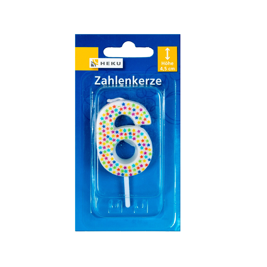 Kerze Zahl 6 mit Spieß