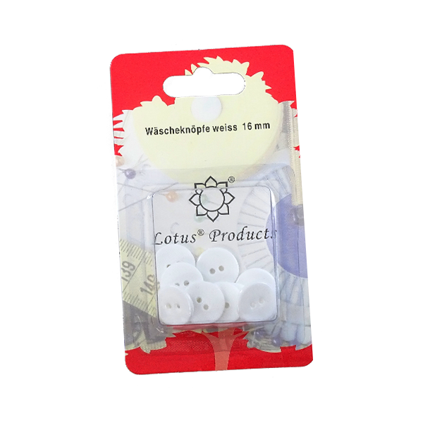 Wäscheknopf 16mm weis 12 Stück