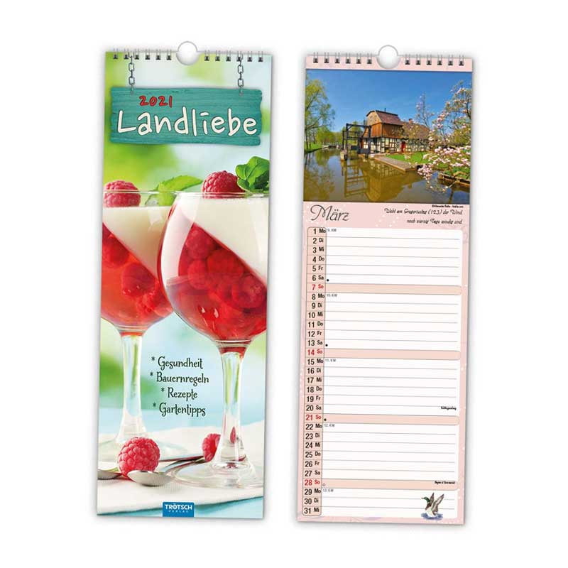 Kalender Wand Landliebe Streifen