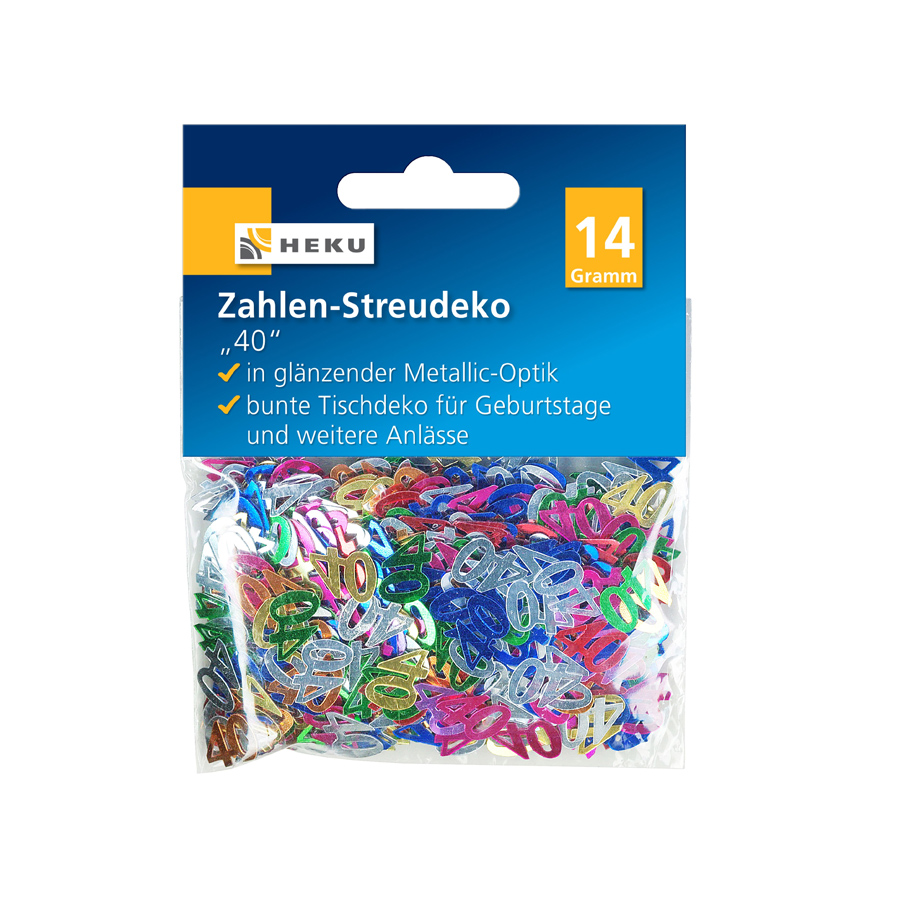 Streudeko  Zahlen 40 bunt 14g HEKU