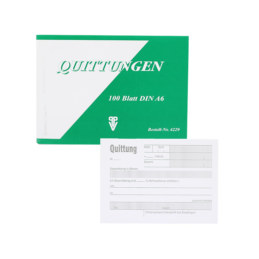 Quittungsblock 100 Blatt A6 Penig