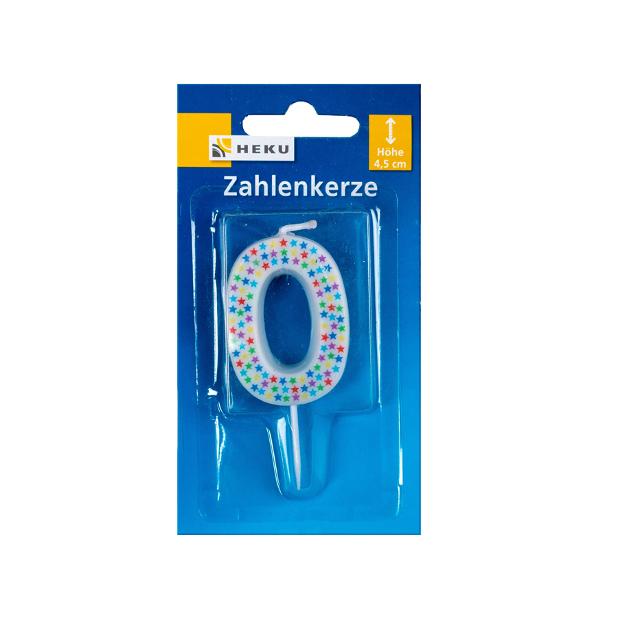 Kerze Zahl 0 mit Spieß