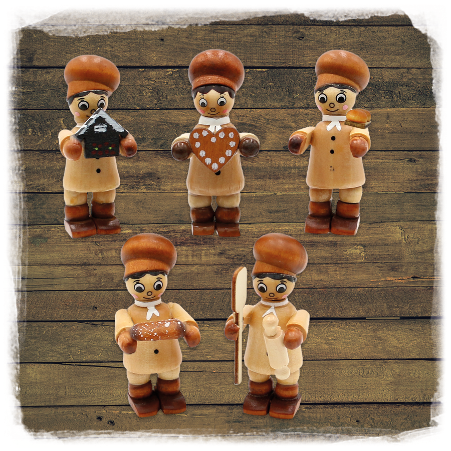 Holz ZB Figur Bäckerkinder 5er Set