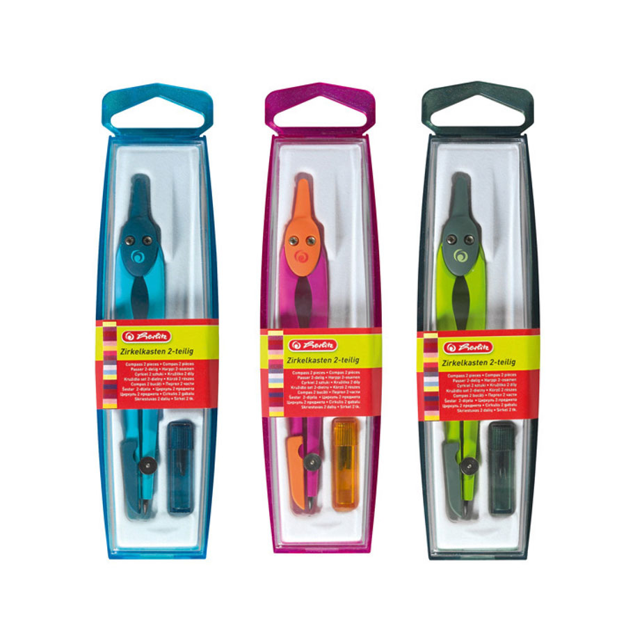 Zirkel einz. farbig in Box Herlitz