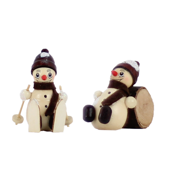 Holz Konfigurator Set Schneemänner mit Schnee