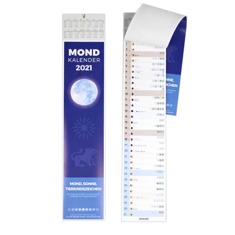Kalender Streifen Mond 52x12cm H&B