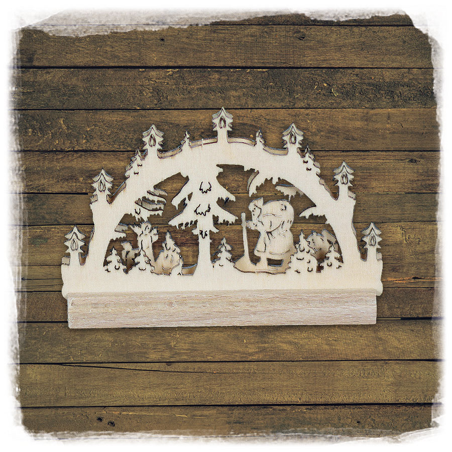 Erzgeb. Mini-Schwibbogen Weihnachtsmann 0535