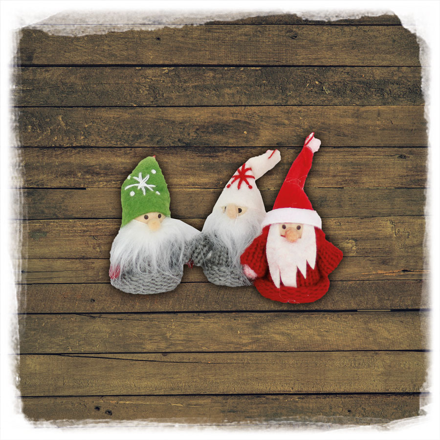 Deko Anhänger Wichtel 'Nordic' 3er Set 6cm Noor