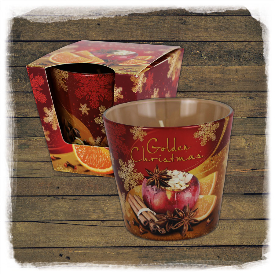 Duftkerze Glas Golden Christmas EWA