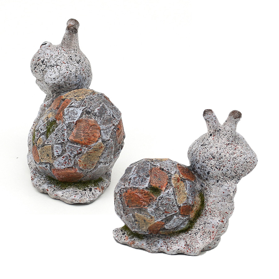Keramik Schnecke steingrau 