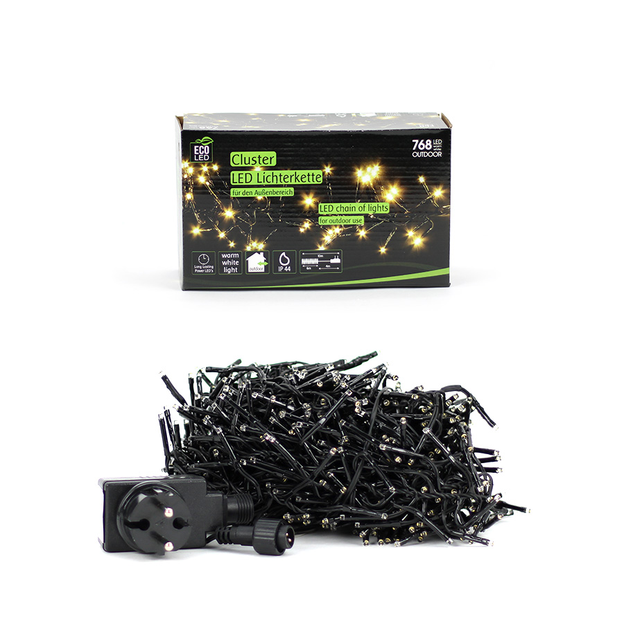 Lichterkette 768 LED Cluster  warmweiß