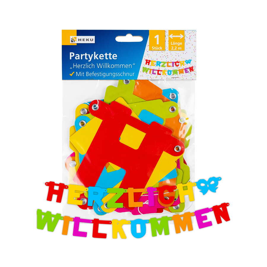 Party Girlande Herzl.Willkommen 2,2m HEKU