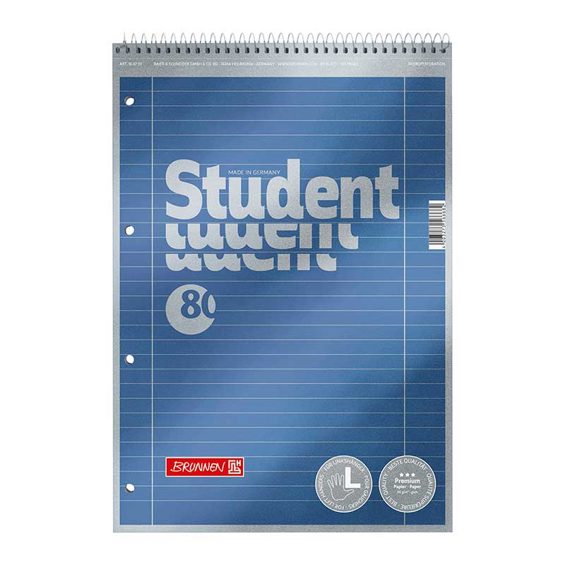 Collegeblock A4 Liniert Spirale oben 90g Premium