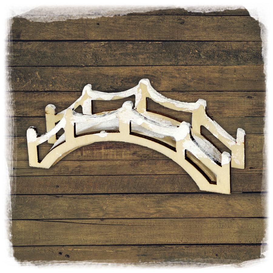 Holz ZB Brücke mit Schnee groß
