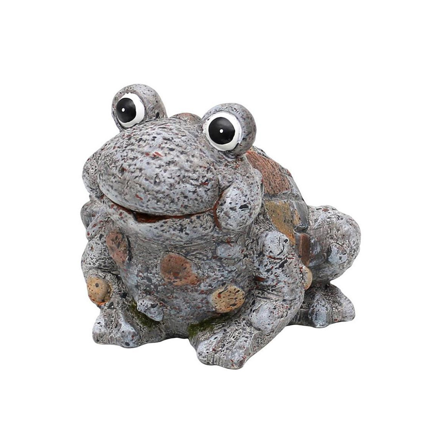 Keramik Frosch steingrau 