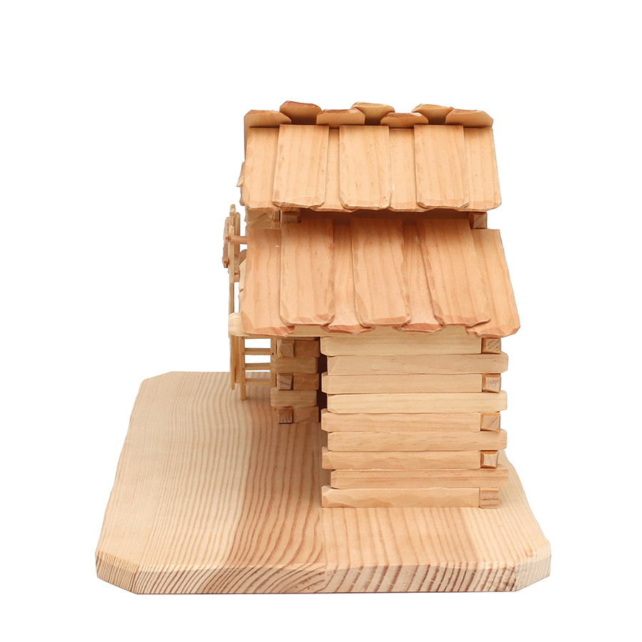 Holz ZB Krippe Stall geschnitzt leer klein natur 21cm