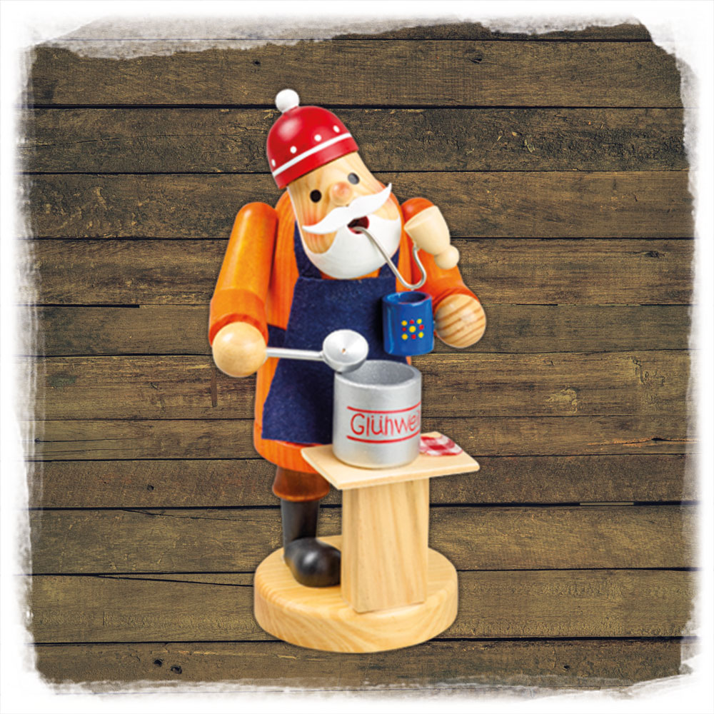 Holz Räuchermann 14cm Glühweinverkäufer Schulte
