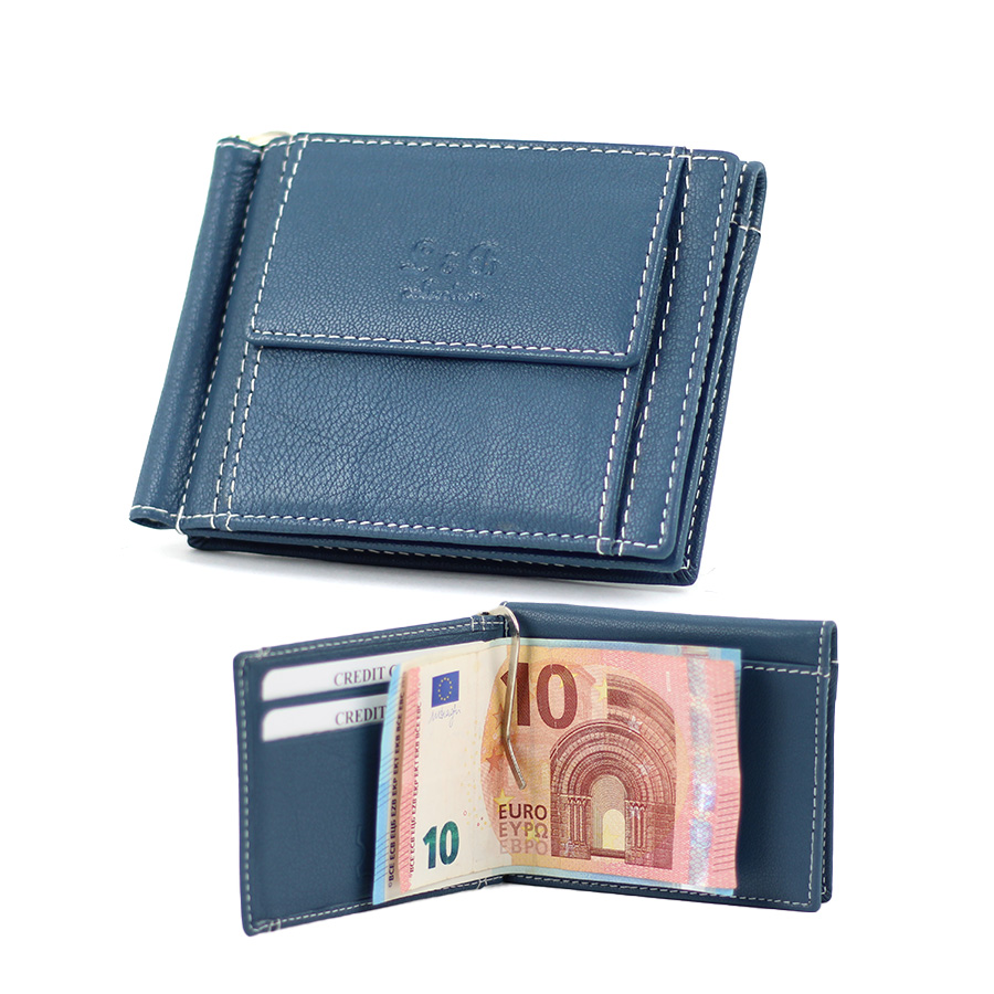 Geldbörse L&B Dollarclip 2342 blau