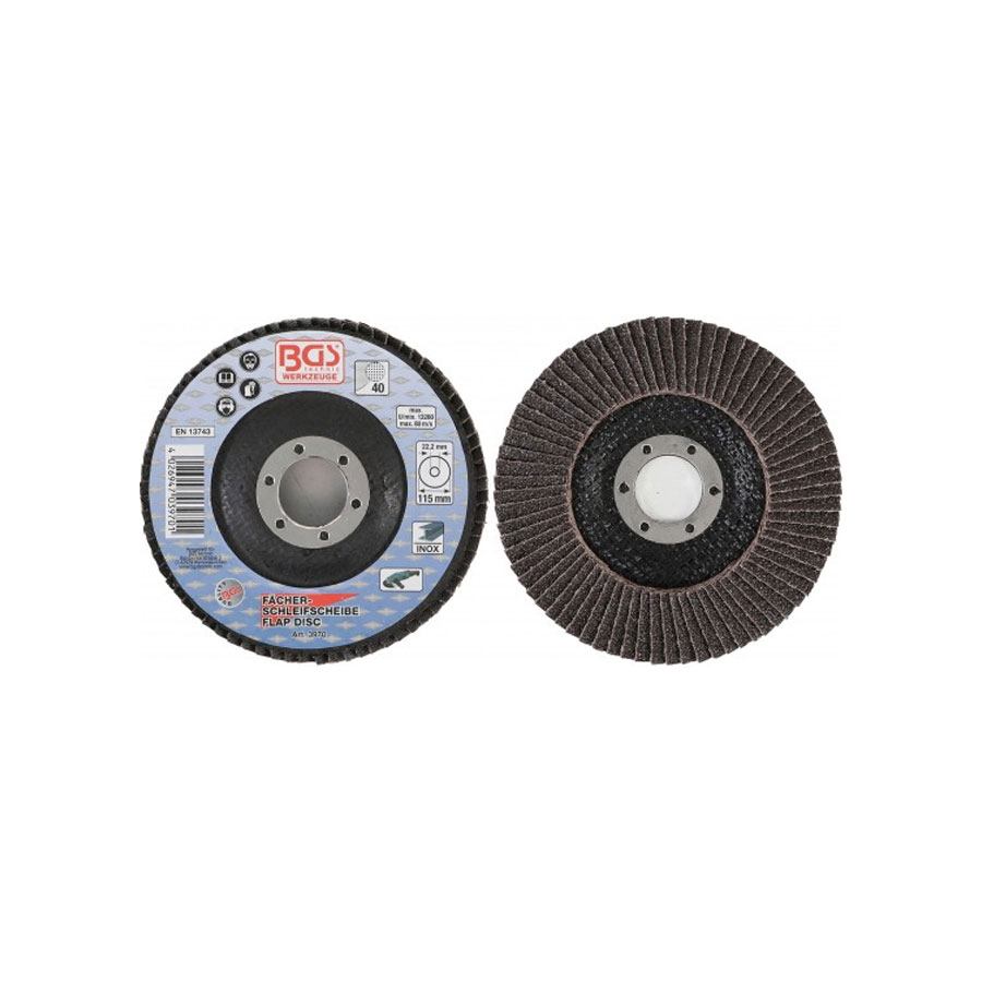 Fächer-Schleifscheibe 115 mm, Körnung 40