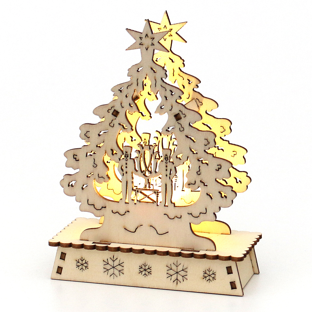 Holz Schwibbogen LED Weihnachtsbaum 6fach