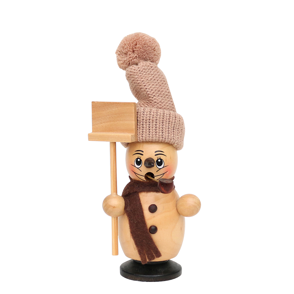 Holz Räucher-Schneemann natur/braun 15cm Sigro