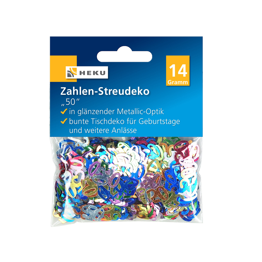 Streudeko  Zahlen 50 bunt 14g HEKU