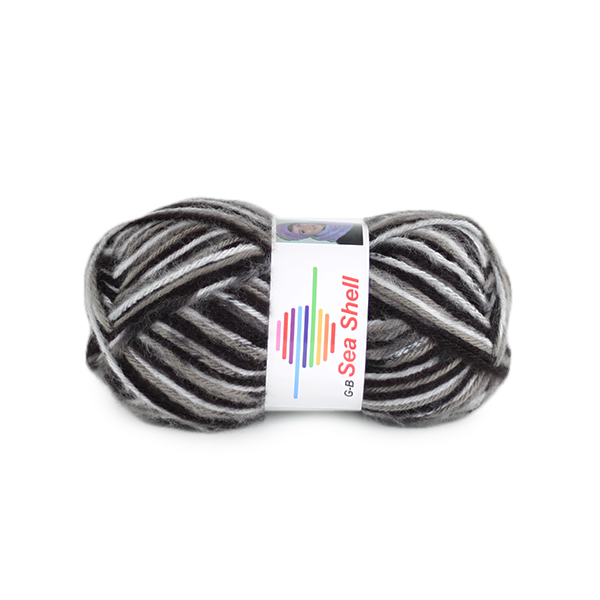 Strickwolle Sea Shell schw-weiß-grau 90