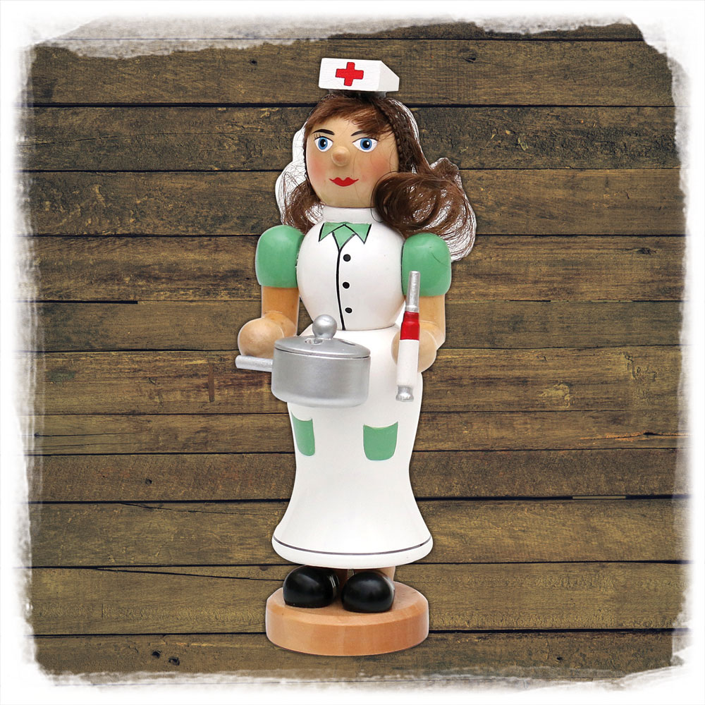 Holz Räucher Krankenschwester 19cm