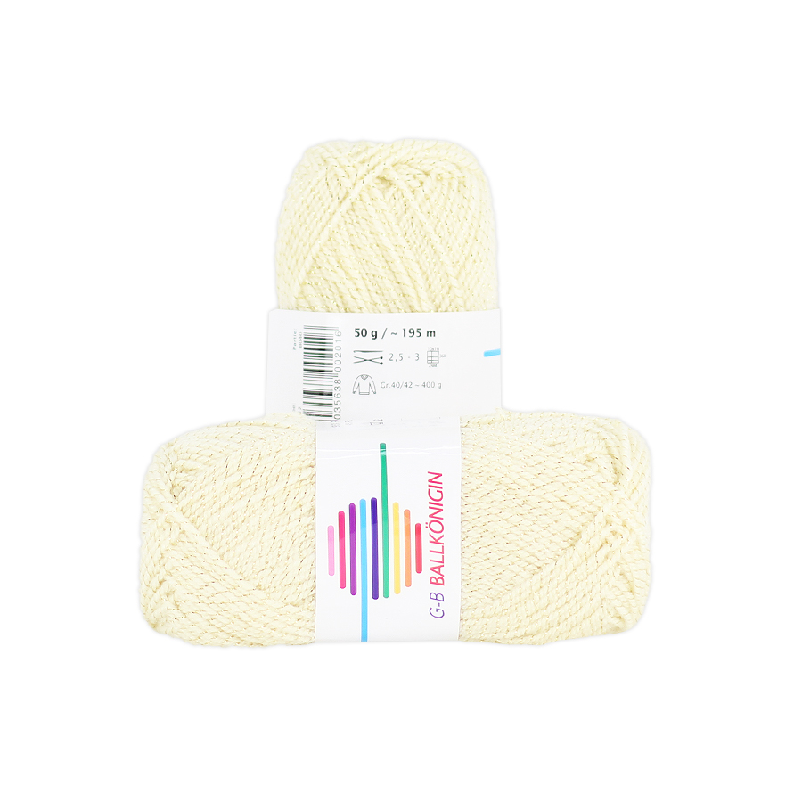 Strickwolle Ballkönigin natur-gold 1012