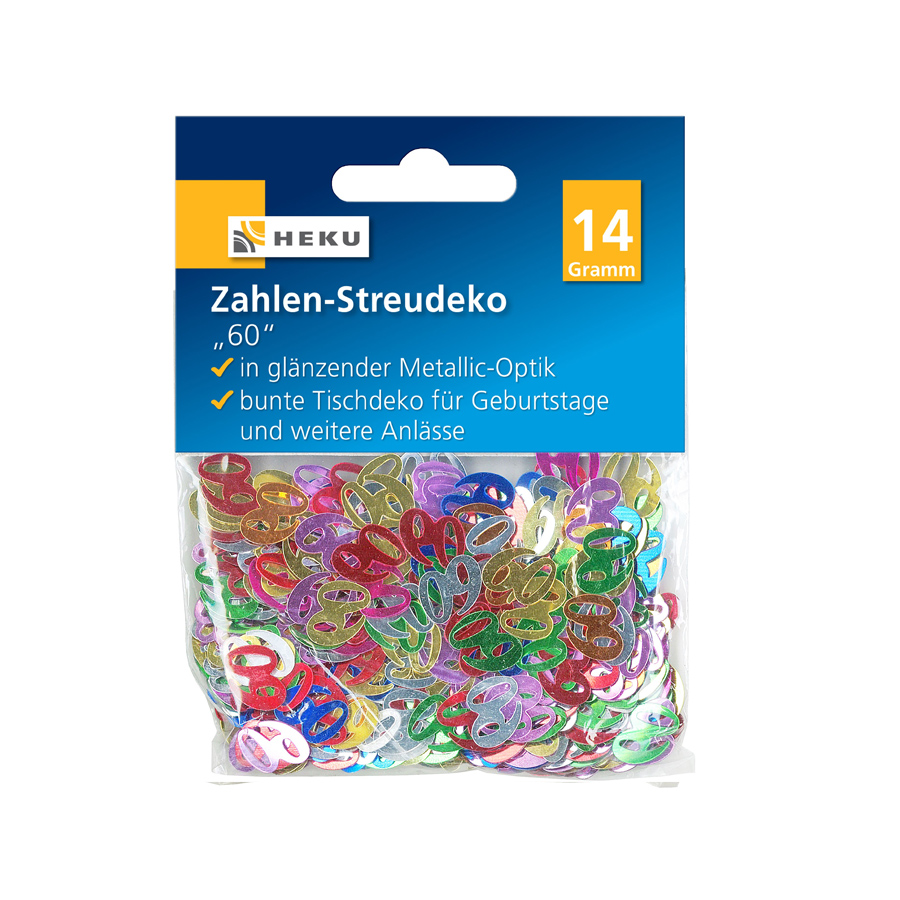 Streudeko  Zahlen 60 bunt 14g HEKU