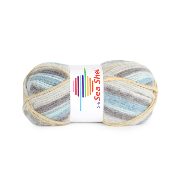 Strickwolle Sea Shell blau-beige-grau 40