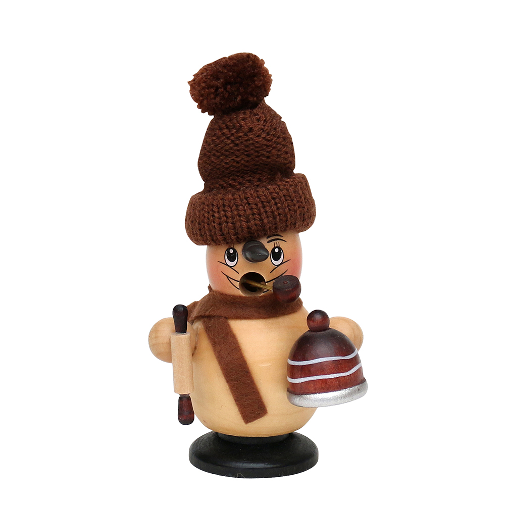 Holz Räucher-Schneemann natur/braun 11cm Sigro