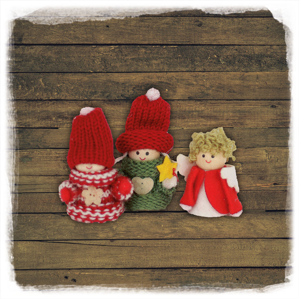 Deko Anhänger Wichtel 'Nordic' 3er Set 6cm Noor