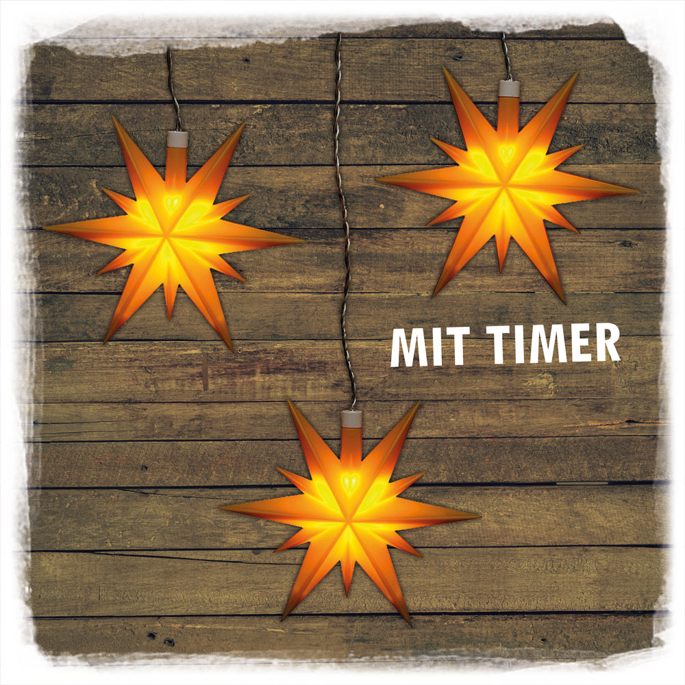 Adventsstern 3er gelb Timer 6h Falkenstein
