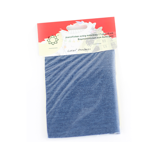 Jeansflicken eckig, mittelblau 17x15cm