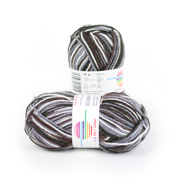 Strickwolle No.1 Color schwarz-grau-natur 106